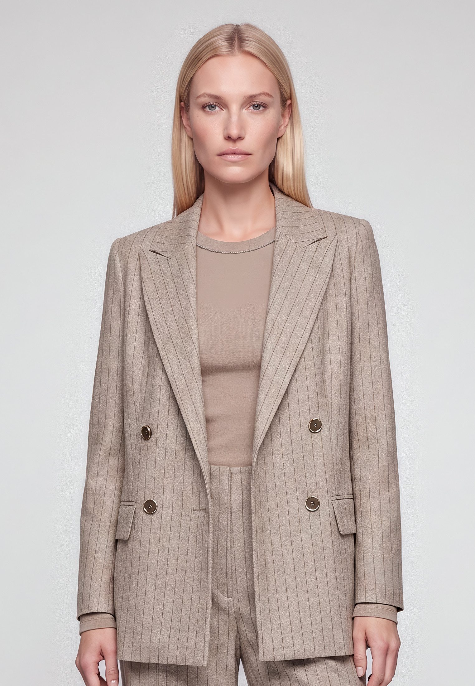MARC AUREL Longblazer mit Nadelstreifen