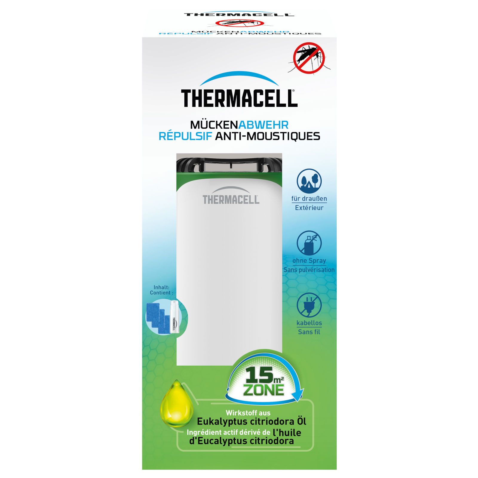 ThermaCell Insektenabwehrgerät Mückenabwehr Protect, weiß-grün, Mückenschutz Standgerät