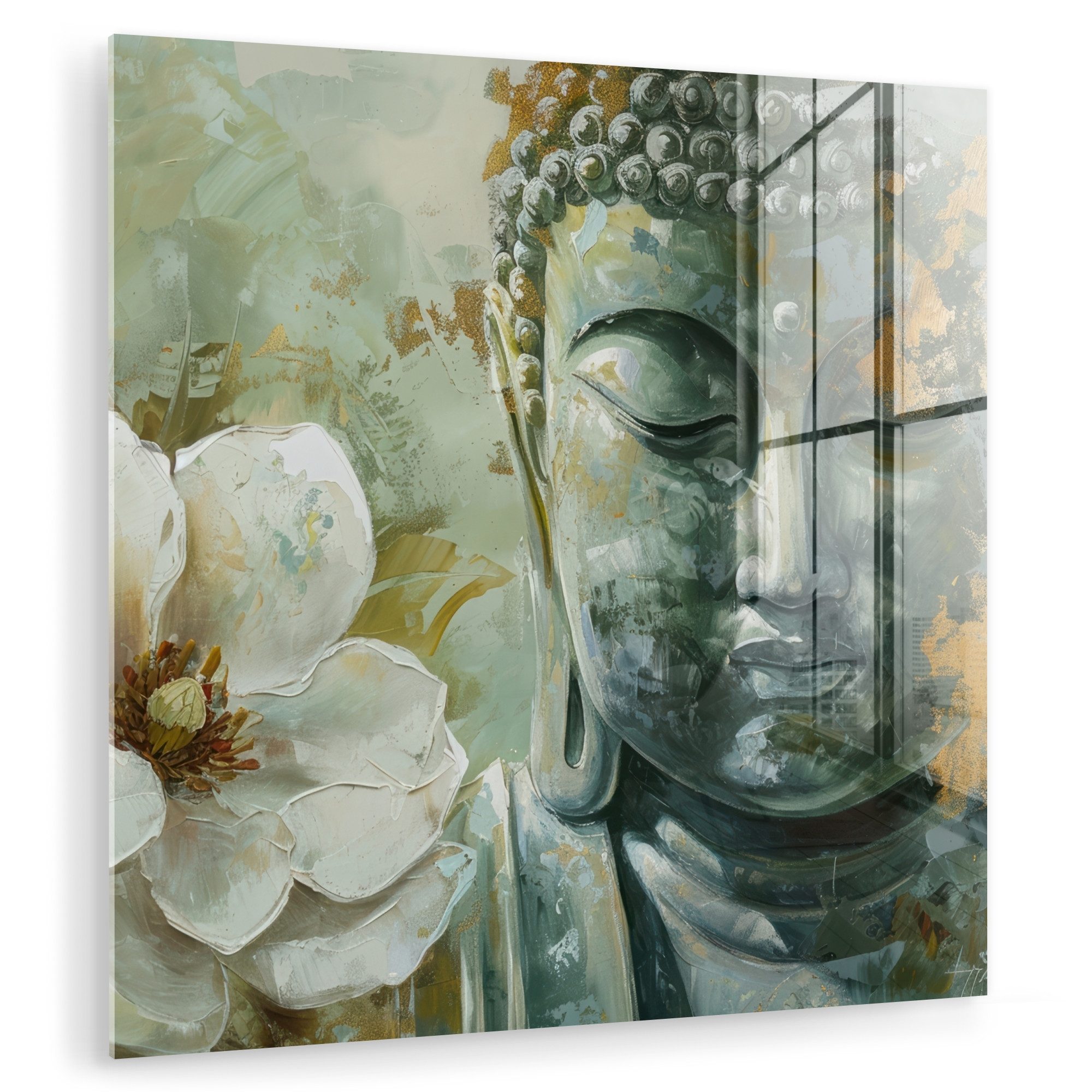 MuchoWow Acrylglasbild Buddha - Grün - günstig online kaufen