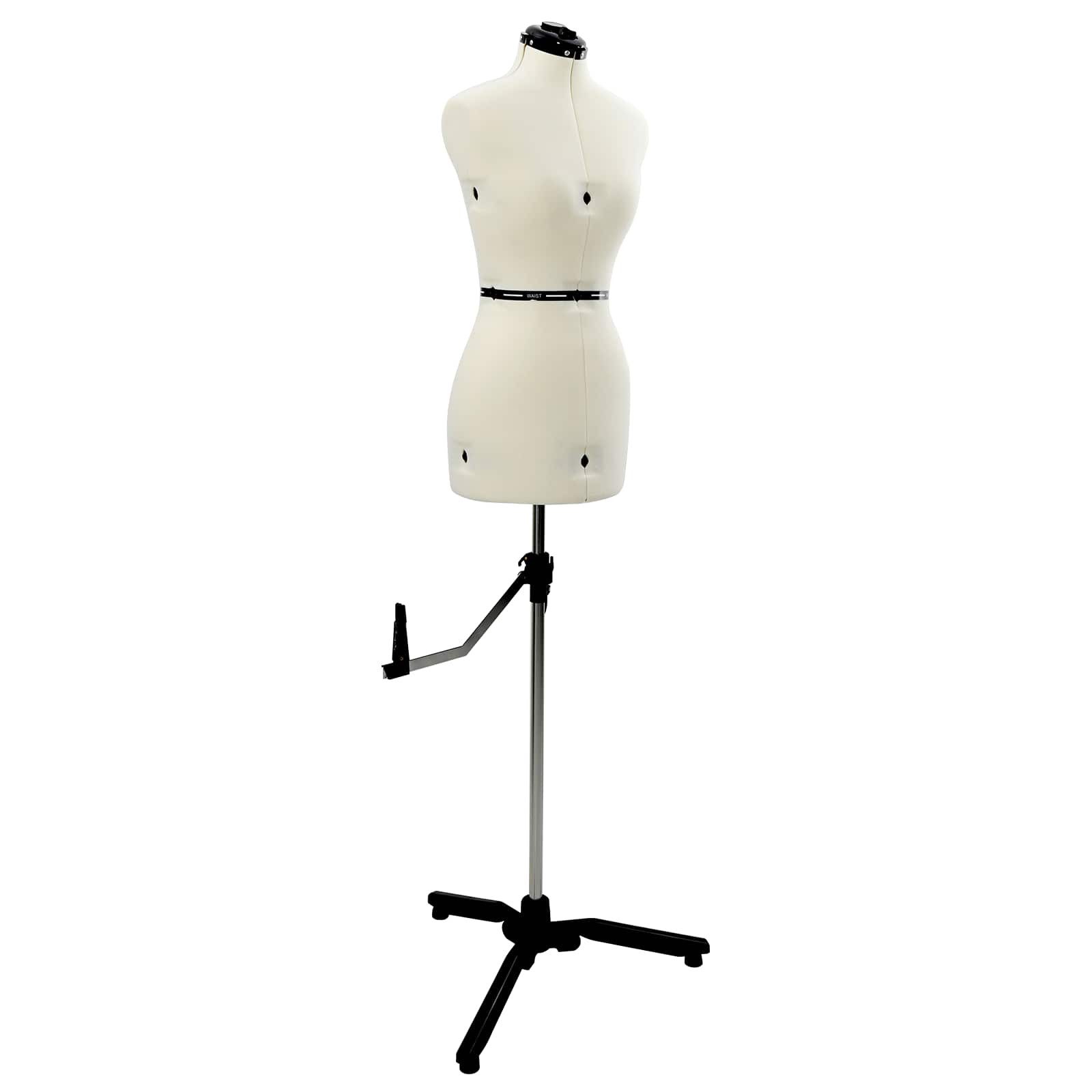 vidaXL Schneiderpuppe Verstellbare Kleiderform für Damen Creme S Samt