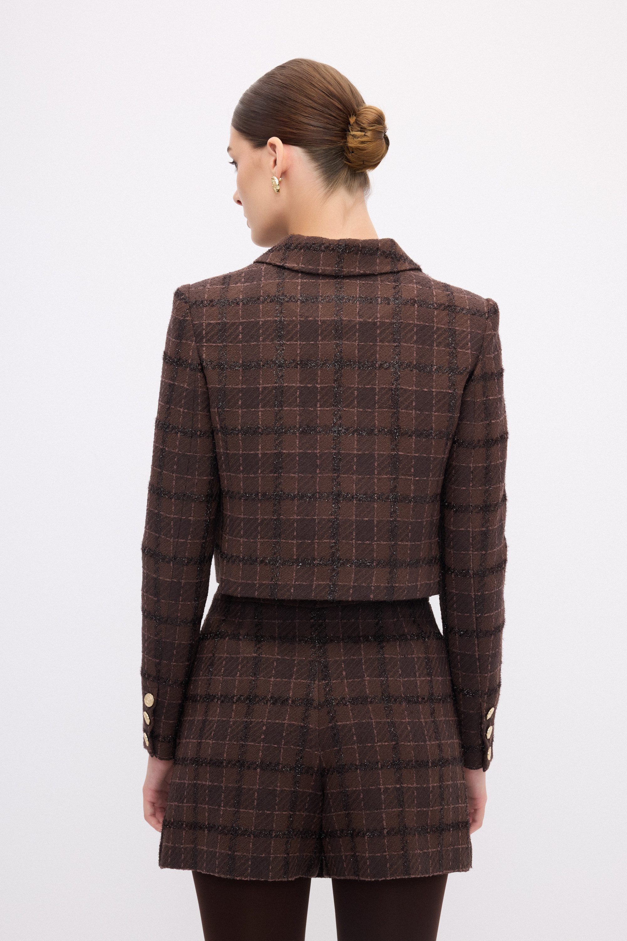 adL Jackenblazer Karierte Kurzjacke