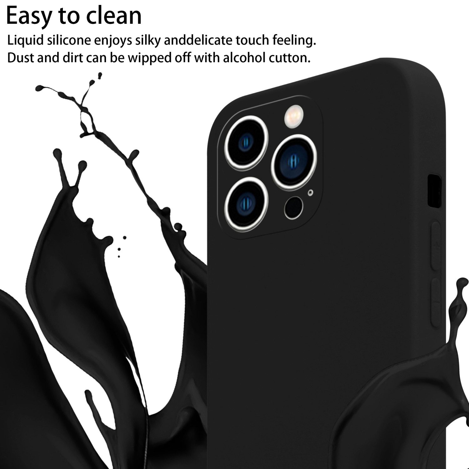 Cadorabo Handyhülle für iPhone 14 PRO MAX Kette Apple iPhone 14 PRO MAX, TPU Silikon Handy Schutzhülle - Hülle - Liquid Style - mit Handykette