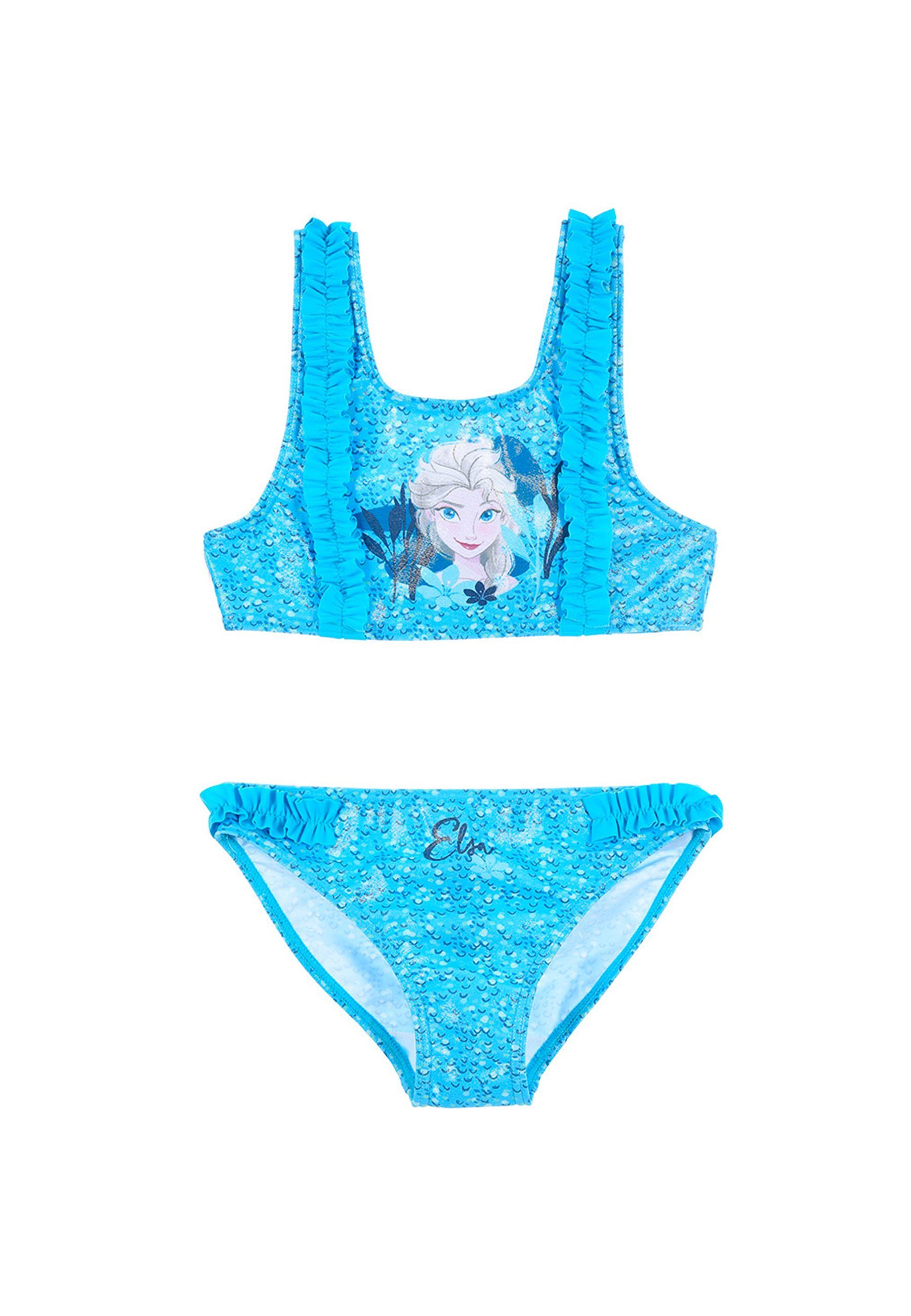 Disney Frozen Mädchen Bikini Bade-Set Bademode Elsa Badeanzug Badeanzug