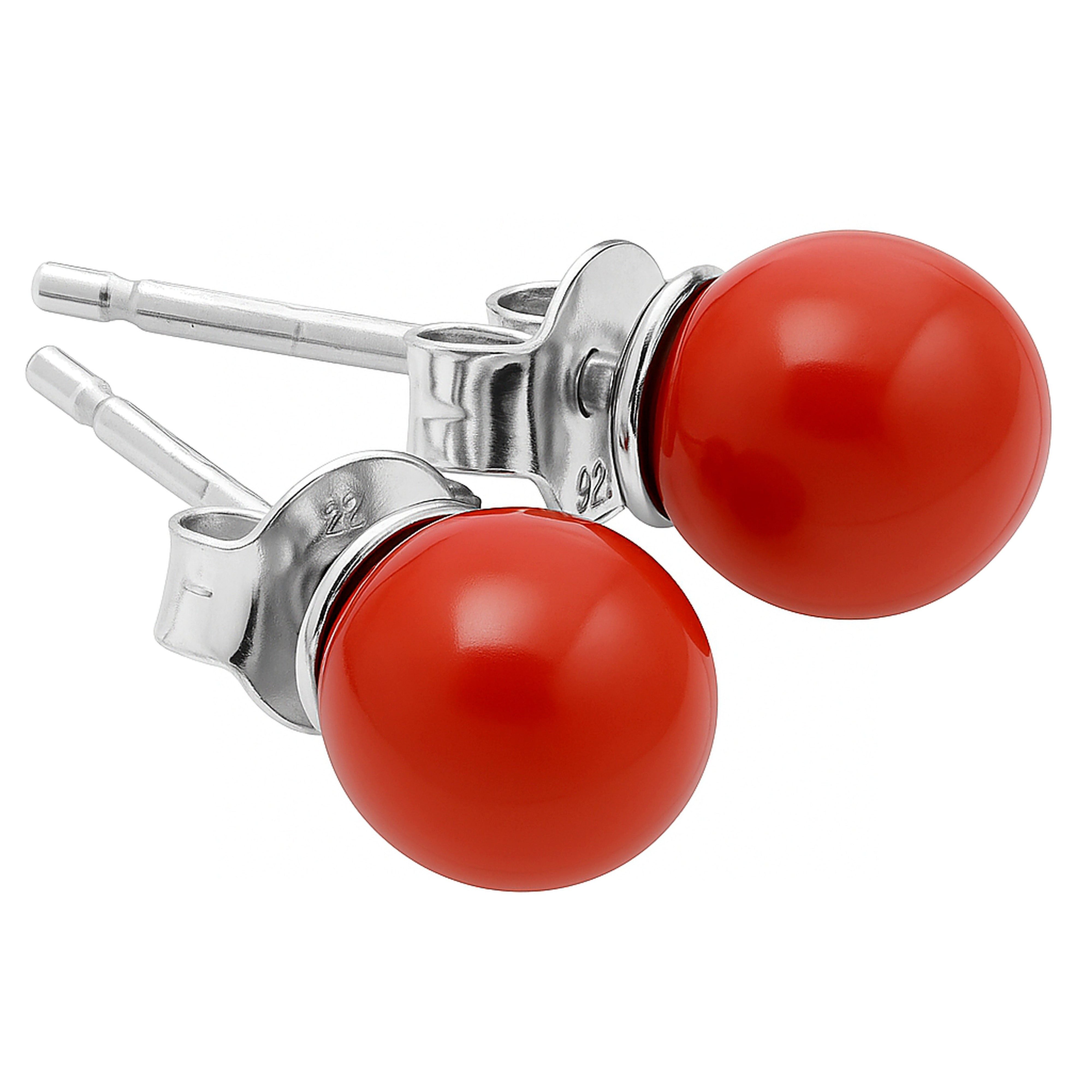 Lebensquelle Plus Einhänger für Ohrschmuck Jaspis, rot Ohrstecker 6 mm, 925er Silber