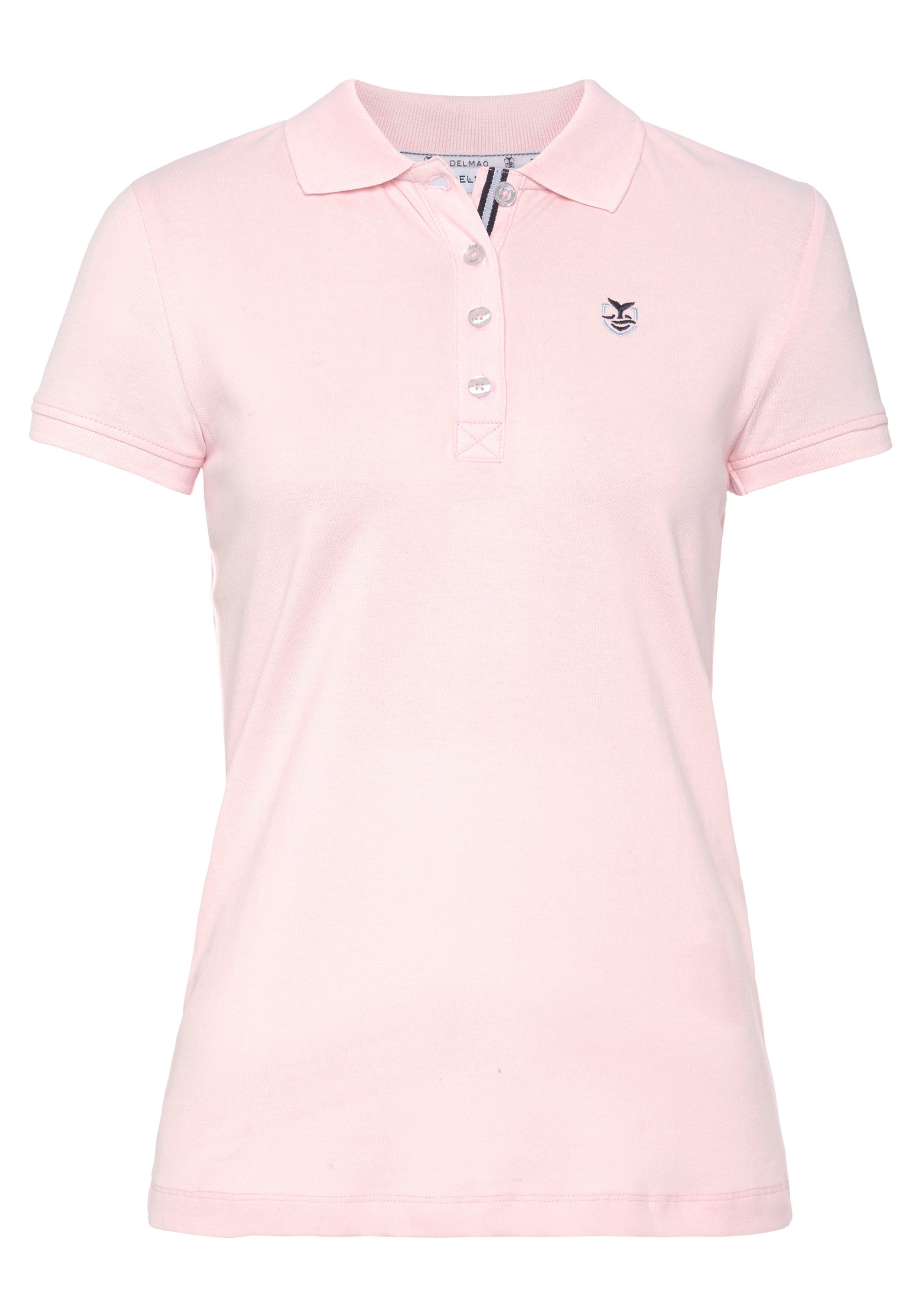NEUE MARKE! klassischer - in rosa Farben Poloshirt verschiedenen in DELMAO Form