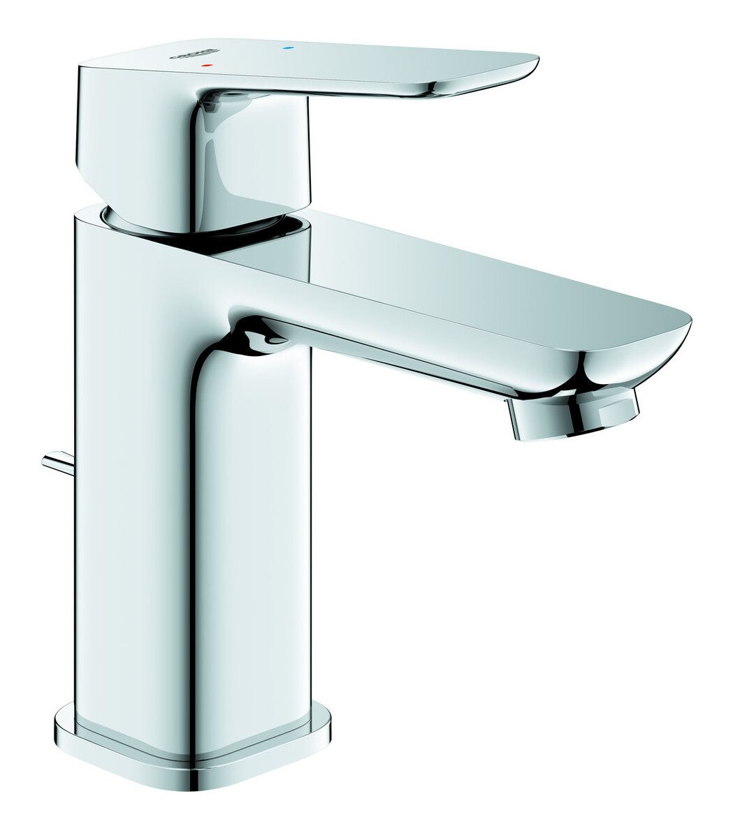 Grohe Waschtischarmatur Cubeo Einhand mit Zugstangen-Ablaufgarnitur S-Size - Chrom