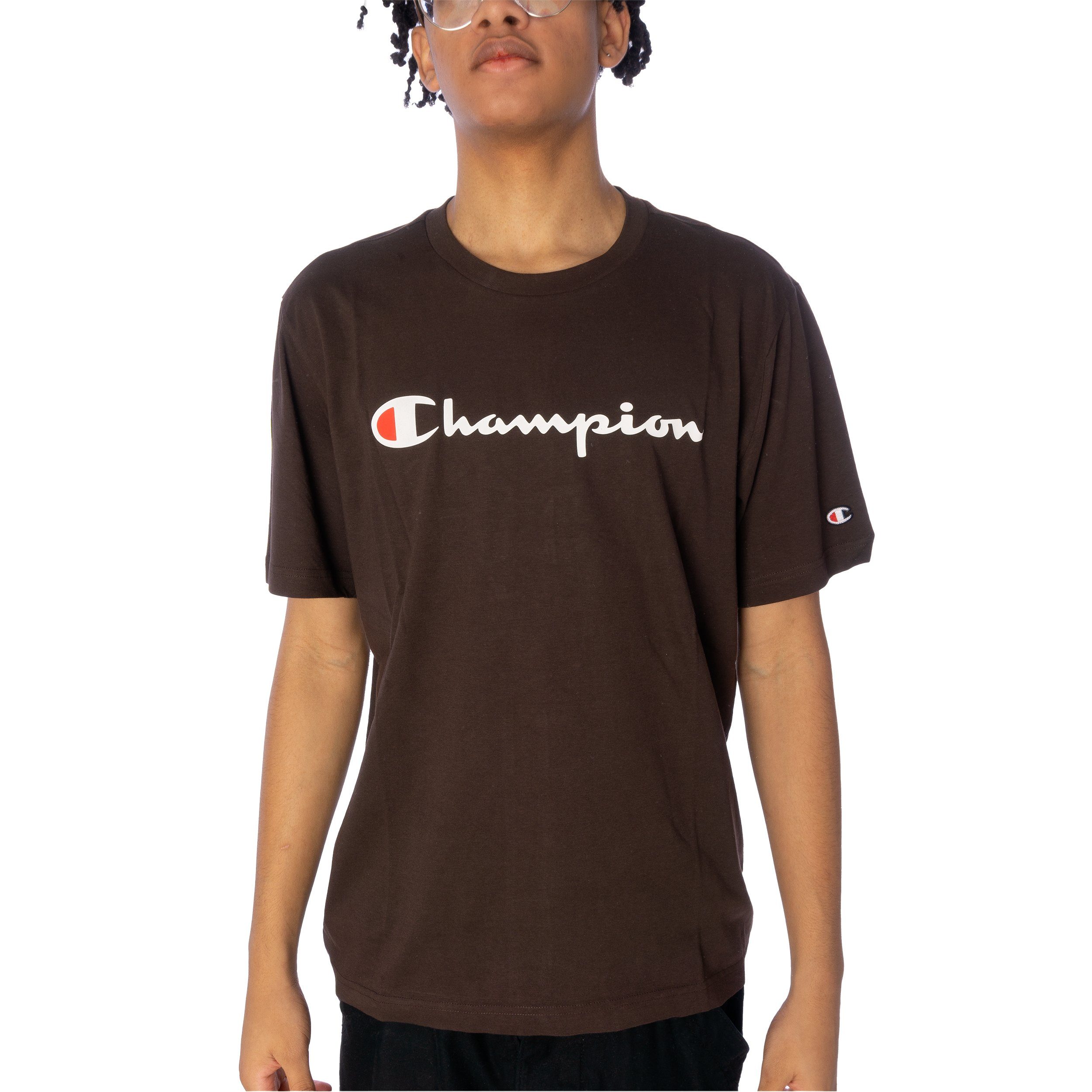 Champion T-Shirt Champion T-Shirt 219206 (1-tlg) braun