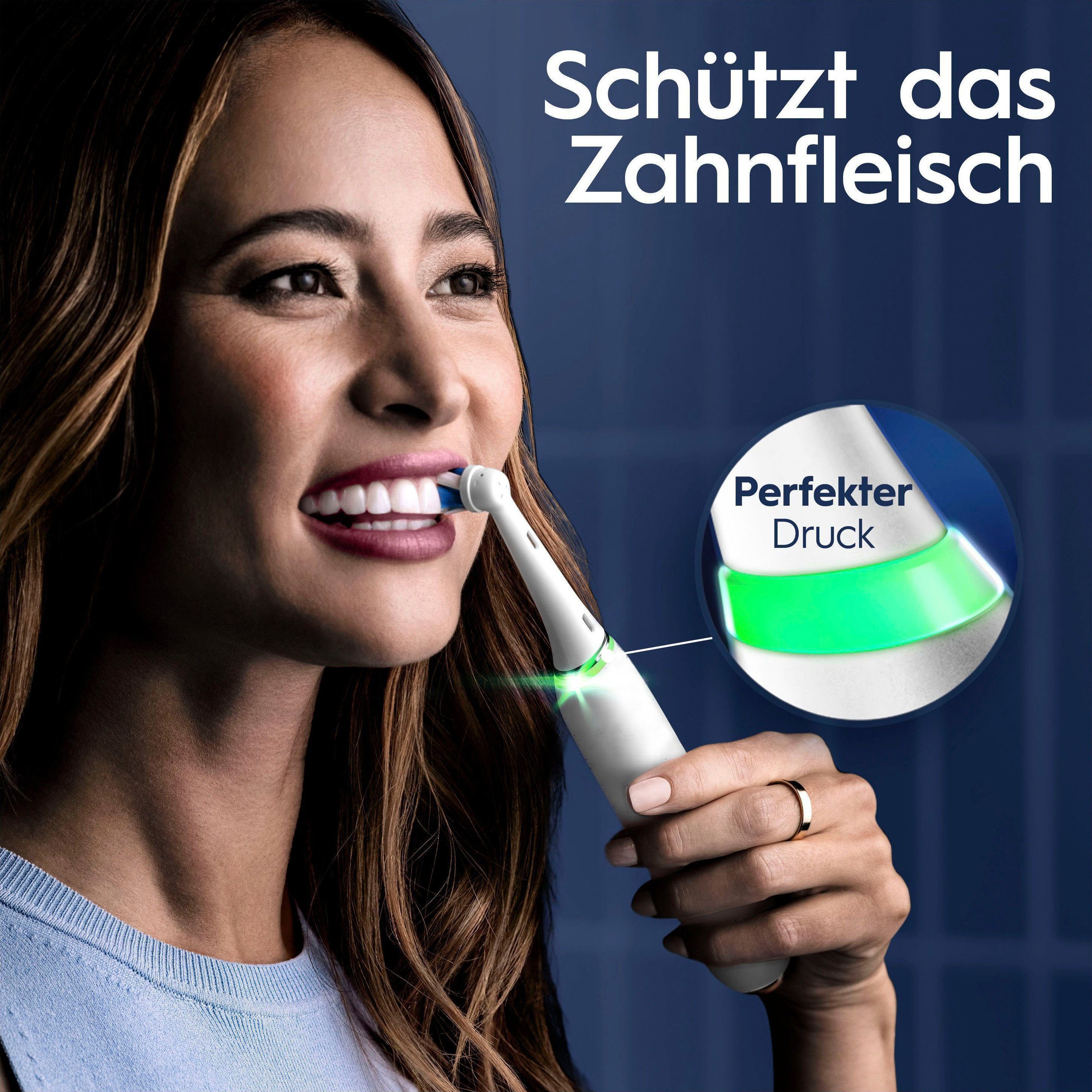 Oral-B Elektrische Zahnbürste iO Aufsteckbürsten: Magnet-Technologie, Lade-Reiseetui & Putzmodi, 9, 7 White Farbdisplay mit St., Alabaster 2