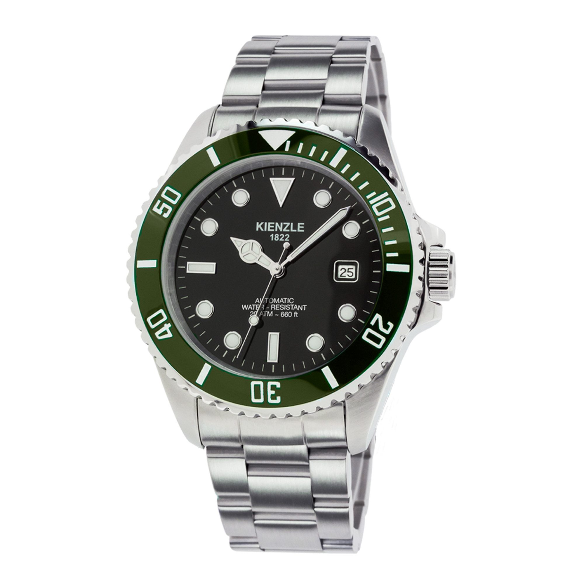 Kienzle Automatikuhr TAUCHER Automatic Armbanduhr Edelstahl grün