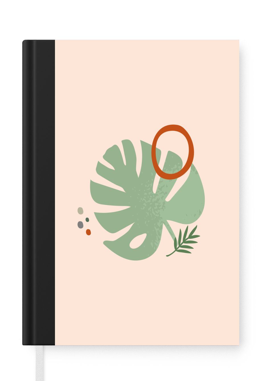 MuchoWow Notizbuch Blatt - Pflanzen - Pastell, Journal, Merkzettel, Tagebuch, Notizheft, A5, 98 Seiten, Haushaltsbuch