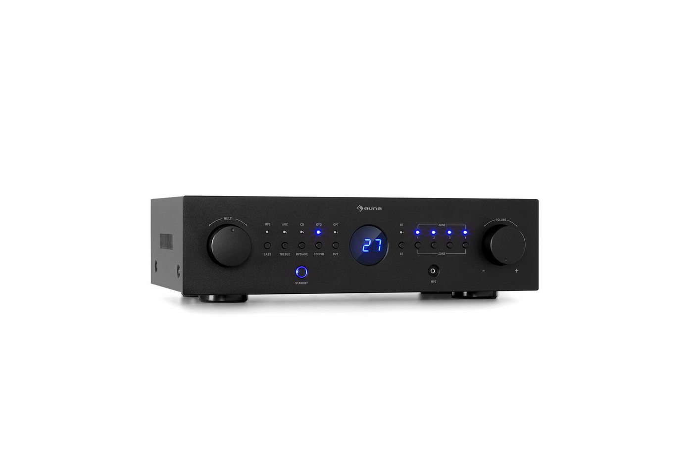 Auna AMP-CD950 DG Audioverstärker (Anzahl Kanäle: 4-Kanal, Digital Audio Bluetooth Verstärker HiFi Stereo Amplifier Multikanal)