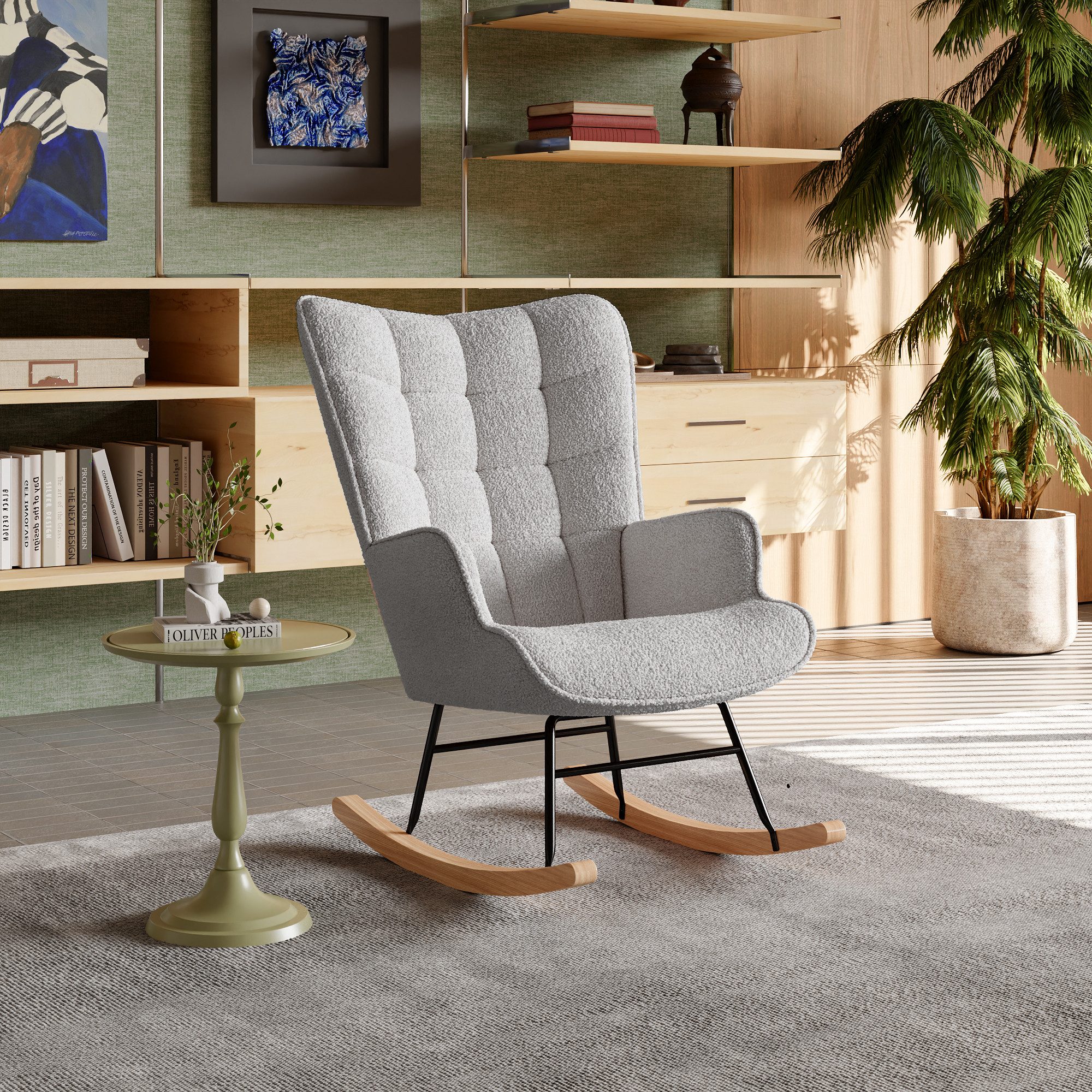 Gdood Schaukelstuhl Polsterstuhl Loungesessel Armlehnstuhl (1 St), Geeignet für Jugendliche und Kinder, Ergonomisches Design, Teddysamt