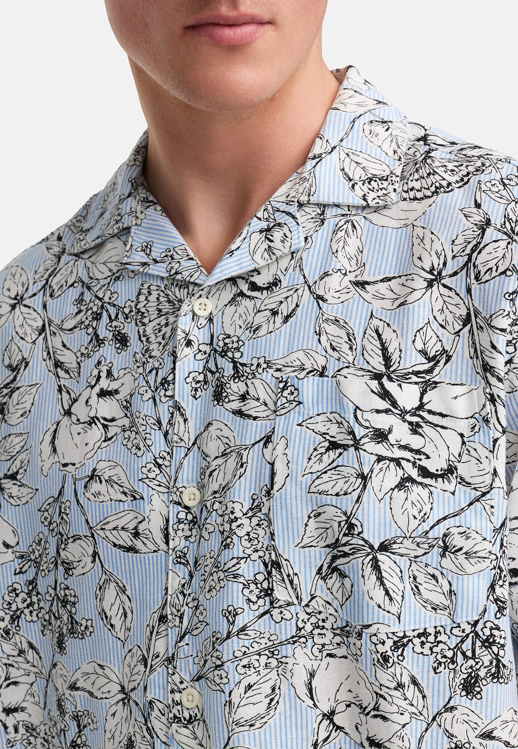 Kronstadt Kurzarmhemd Herren KSBridge Herrenhemd Kurzarm luftig-leicht aus Leinenmischgewebe