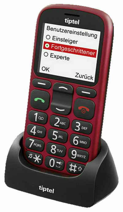 Tiptel Ergophone 6382 rot 2,2 Zoll Notruftaste Große Tasten Kamerafunktion Handy