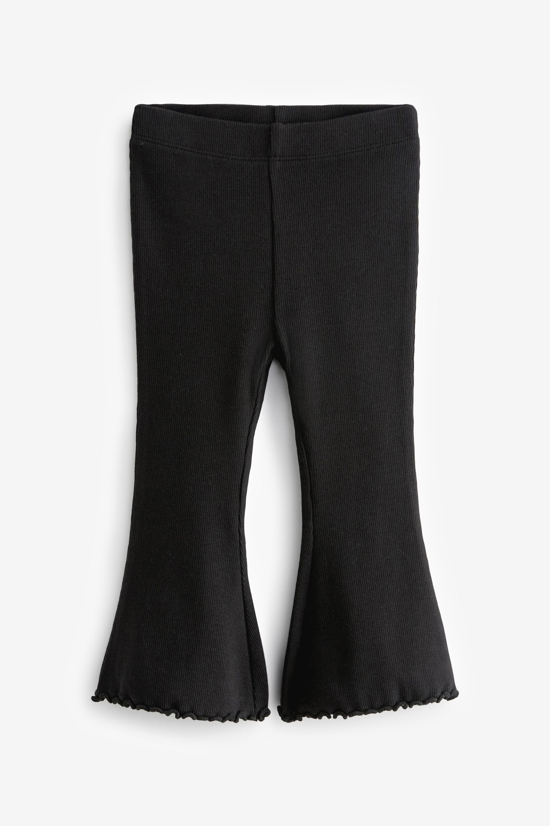 ausgestelltem mit Leggings (1-tlg) Leggings Bein Gerippte Black Next