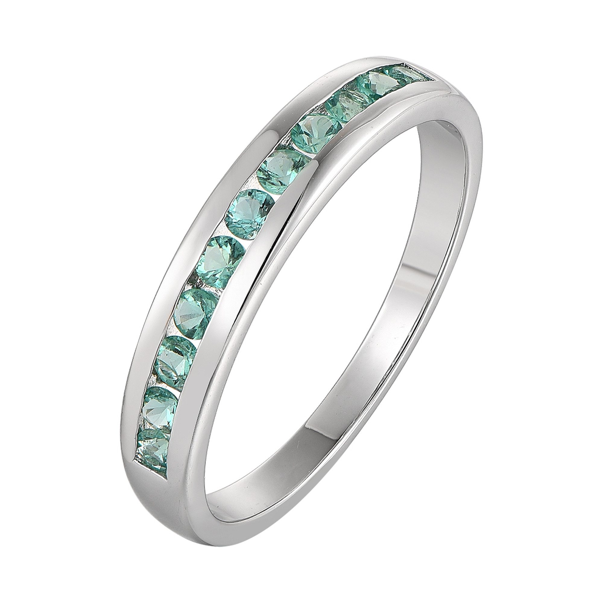 Cavill Silberring Smaragd Ring 925 Sterling Silber, 11 grüne Steine, 0,40 c günstig online kaufen