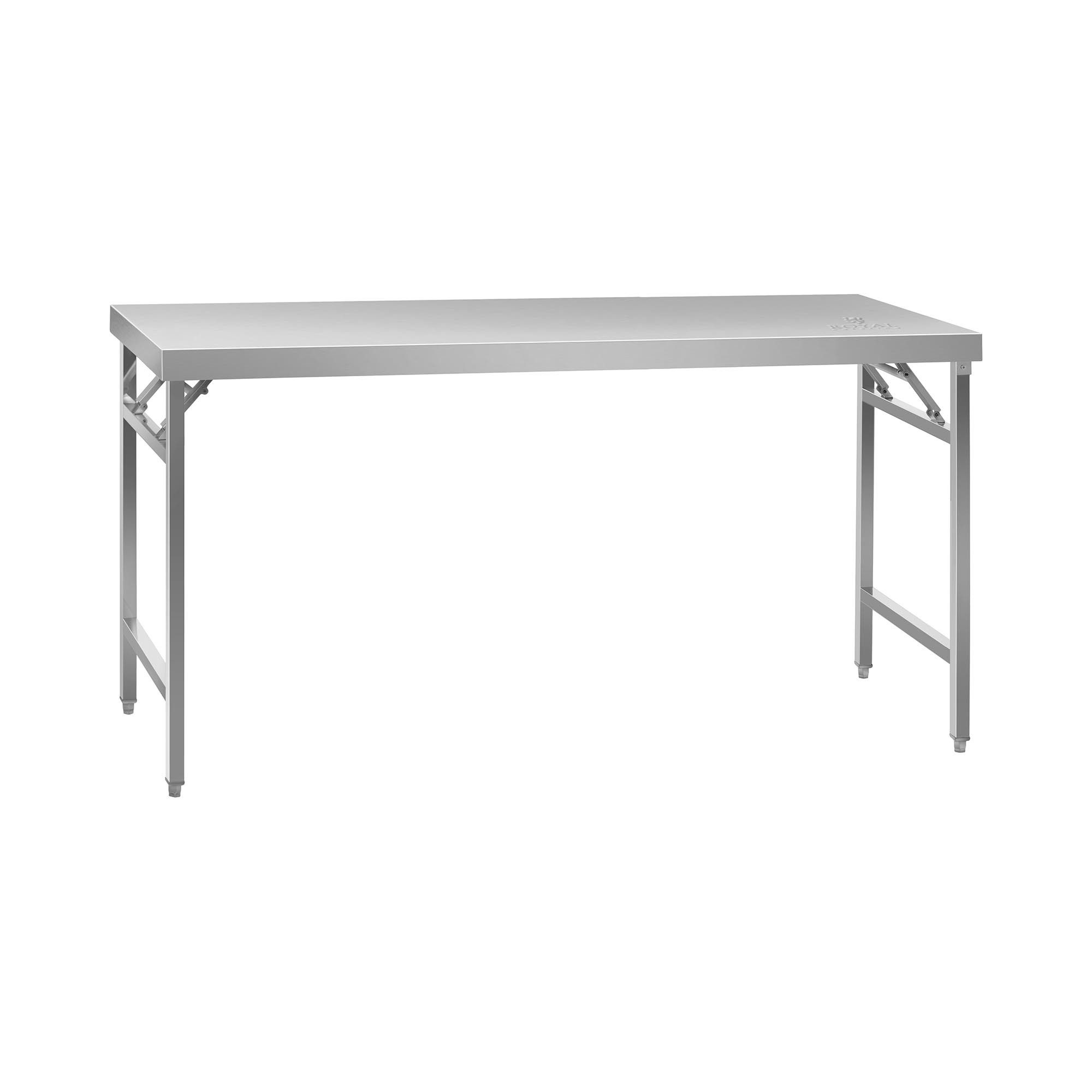 Royal Catering Arbeitstisch 60 x 180cm Edelstahltisch Klapptisch höhenverstellbar 230 kg Edelstahl, verschiedene Größen