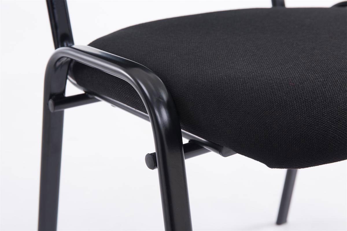 Warteraumstuhl - - TPFLiving mit Konferenzstuhl hochwertiger Sitzfläche: - Stoff schwarz Polsterung schwarz Besucherstuhl Metall (Besprechungsstuhl Gestell: - Messestuhl), Keen