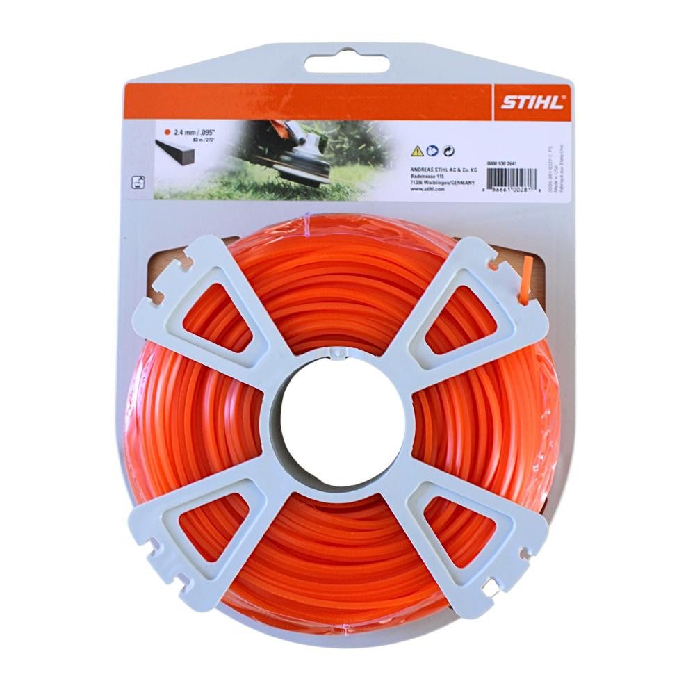 STIHL Trimmerfaden Mähfaden quadr. Ø 2,4 mm, 83 m Länge, 2,4 mm Fadendurchmesser