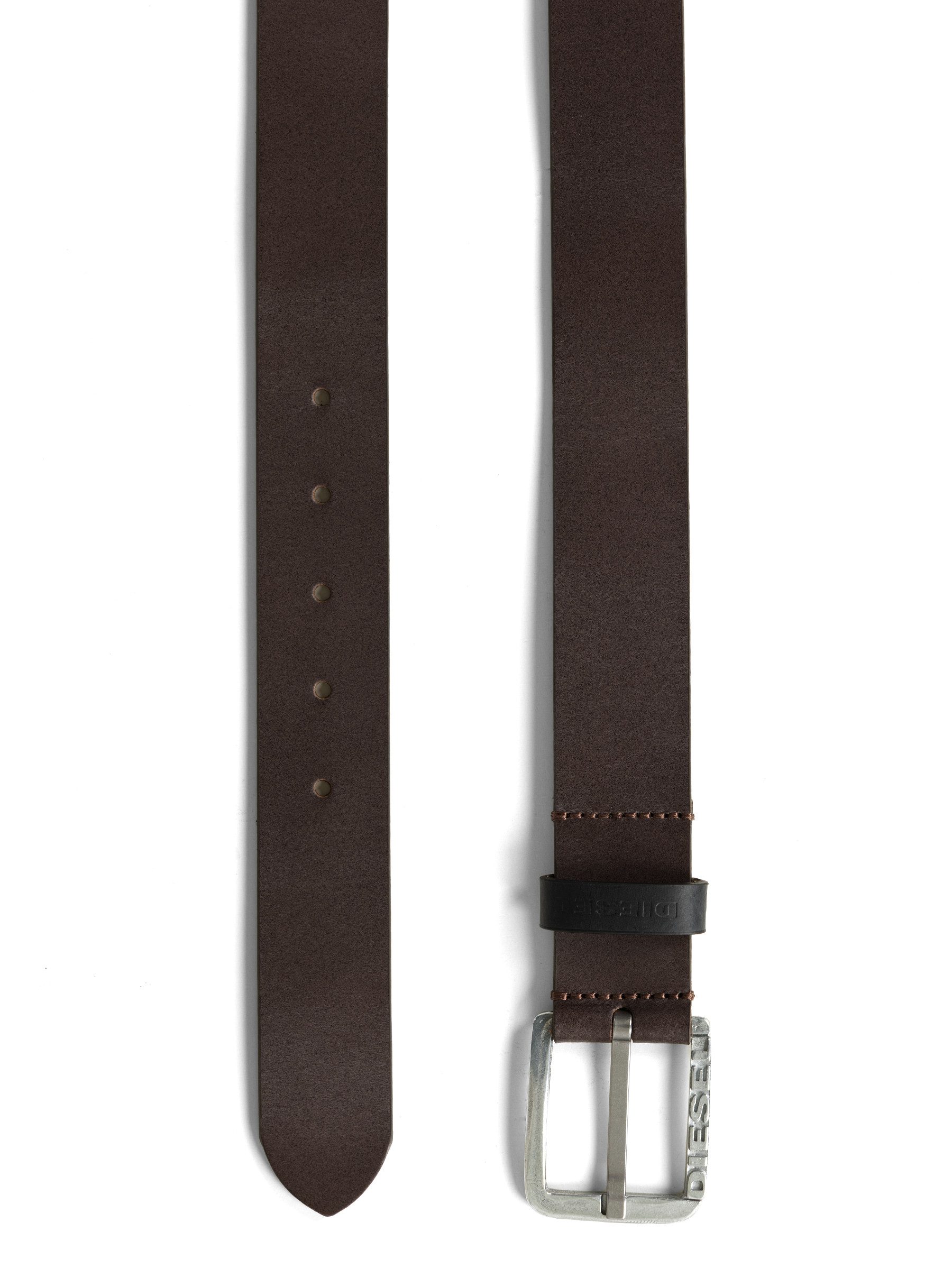 Diesel Ledergürtel 3,5 cm breit mit Metallverschluss - LOGO B-BASIC BELT 100% Echtleder