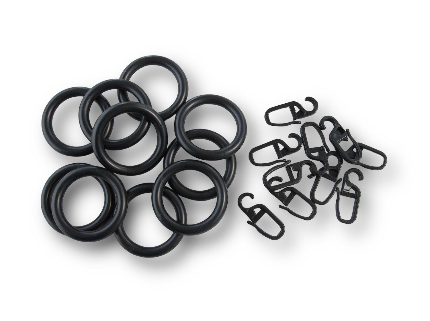 nodeko Gardinenring Vorhangringe mit Faltenlegehaken, für Vorhangstangen und Gardinenstangen Ø 16 mm bis Ø 20 mm, (Packung, 10 Ringe + 10 Faltenlegehaken), Ring – Bild 2 von 3