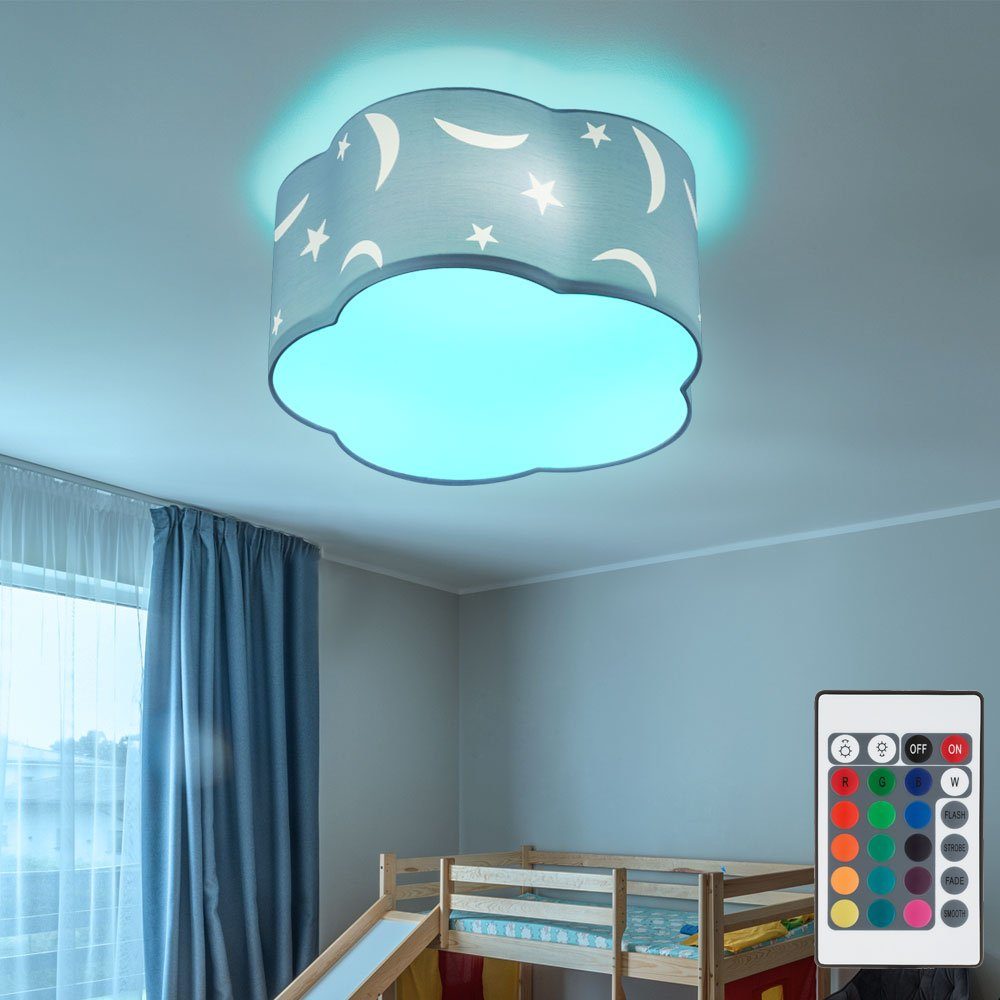 etc-shop Dekolicht, Leuchtmittel inklusive, Deckenlampe Kinderzimmerlampe RGB LED Wolke dimmbar Fernbedienung