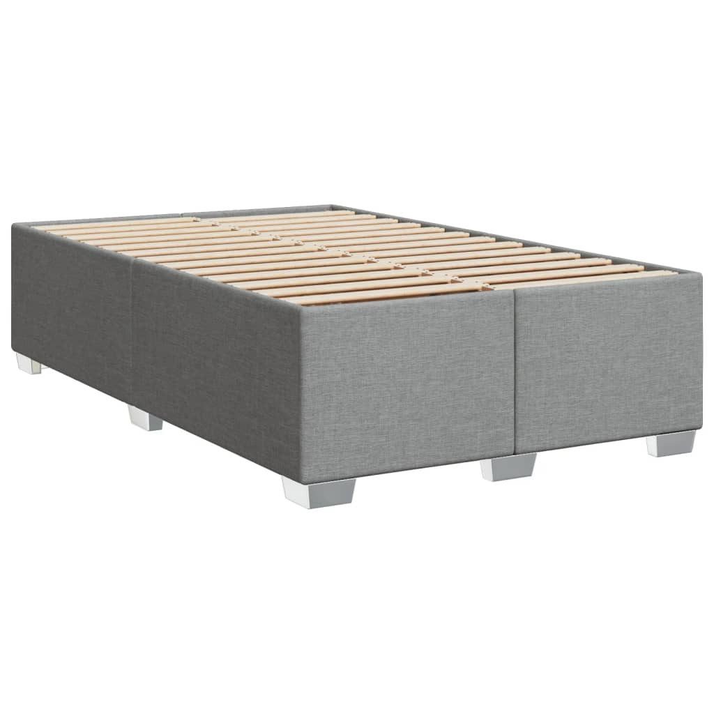 vidaXL Bett Bettgestell ohne Matratze Hellgrau 120x200 cm Stoff
