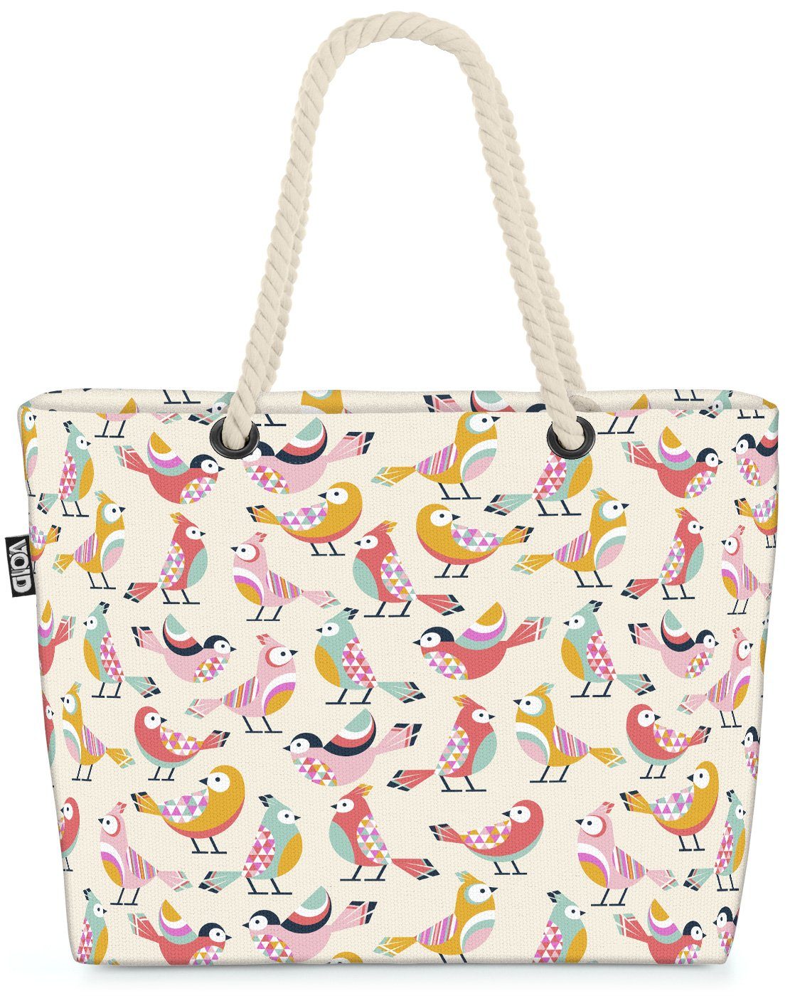 VOID Strandtasche (1-tlg), Alle Vöglein Beach Bag Vogel Vögel Wald Sommer Bunt Federn Deko Wohnzimmer Tier