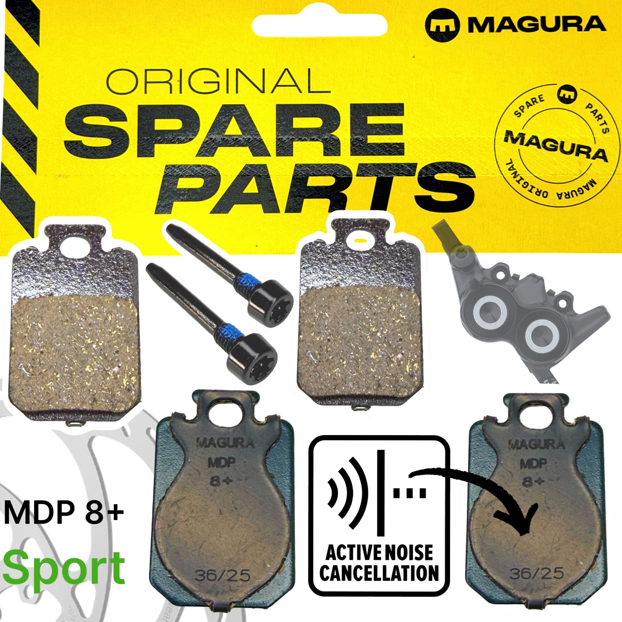 Magura Scheibenbremse Magura Bremsbeläge MDP 8+ Sport Vibrations Dämpfer MT Scheibenbremse