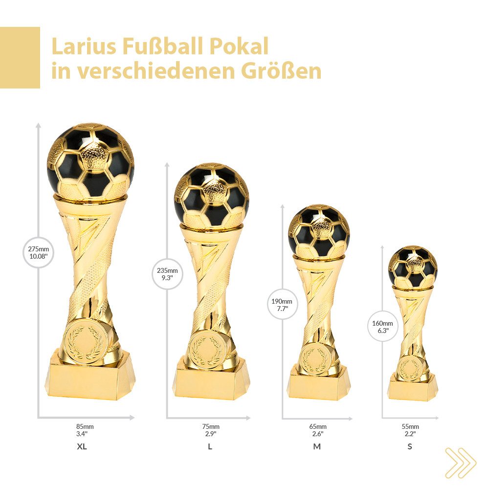 Larius Dekofigur Larius Fußball Pokal Groß (245mm, 460gr) - Trophäe Ehrenpr günstig online kaufen
