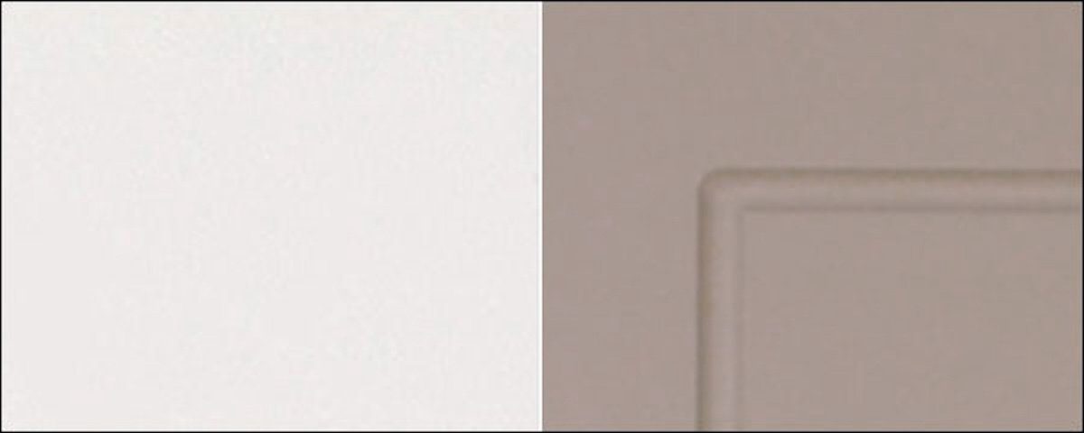 Tür mit REJS Fräsungen Vollauszug, Soft-Close-Funktion) Front-, Selbsteinzug Korpusfarbe Vorratsschrank leicht mit matt wählbar 60cm & und & Ecken, grifflos Schubladen Ausführung (Fronten dekorativen Kvantum mit 1 abgerundeten Feldmann-Wohnen beige