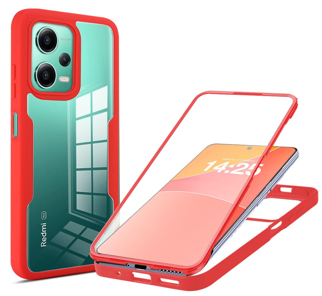 Tec-Expert Handyhülle 360 Grad Hülle für Xiaomi Redmi Note 12 Pro 5G 6.67 Zoll, 6.67, Rundum Schutz Cover Case Hülle robust