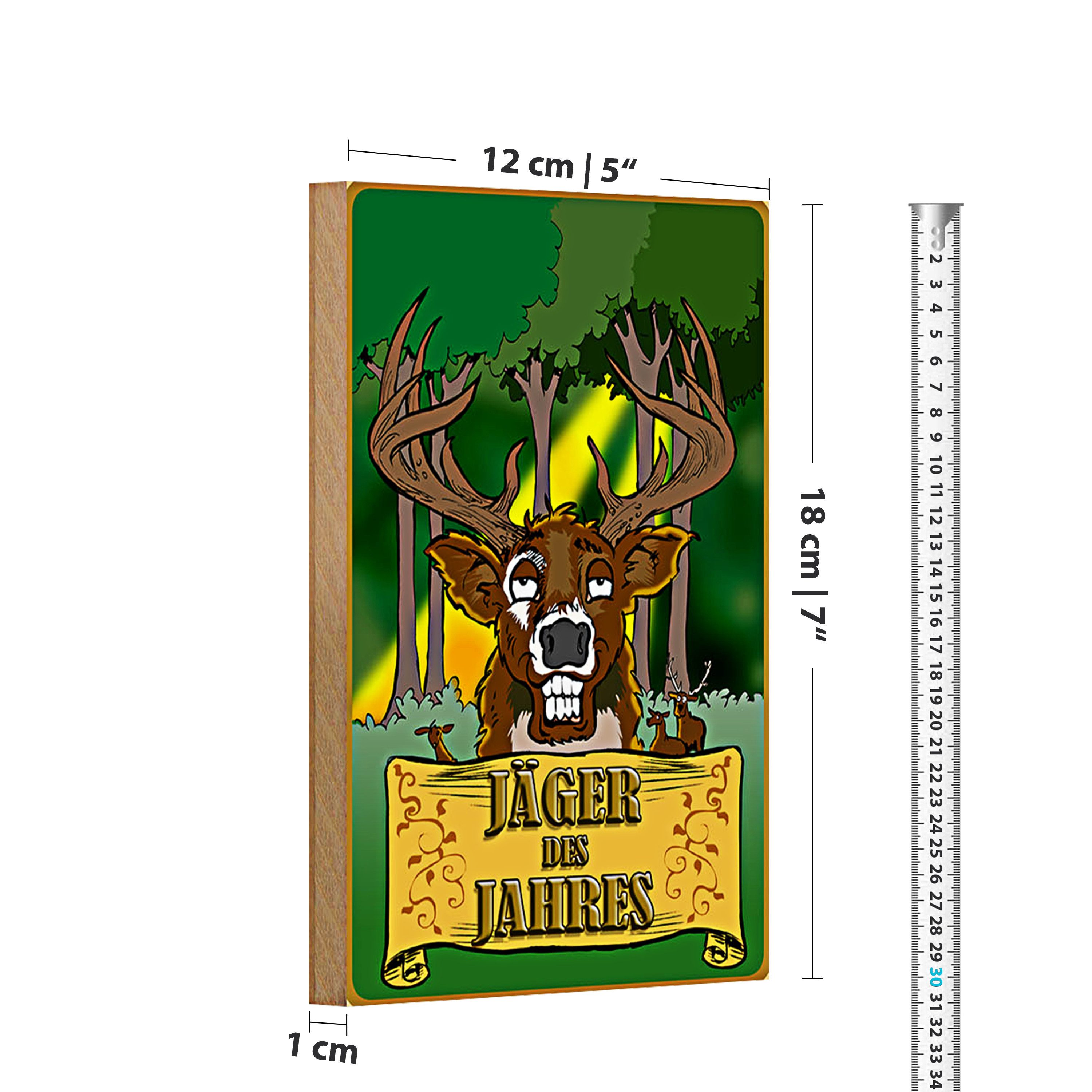 Roomando Holzbild Jagd 12x18cm Jäger des Jahres Reh