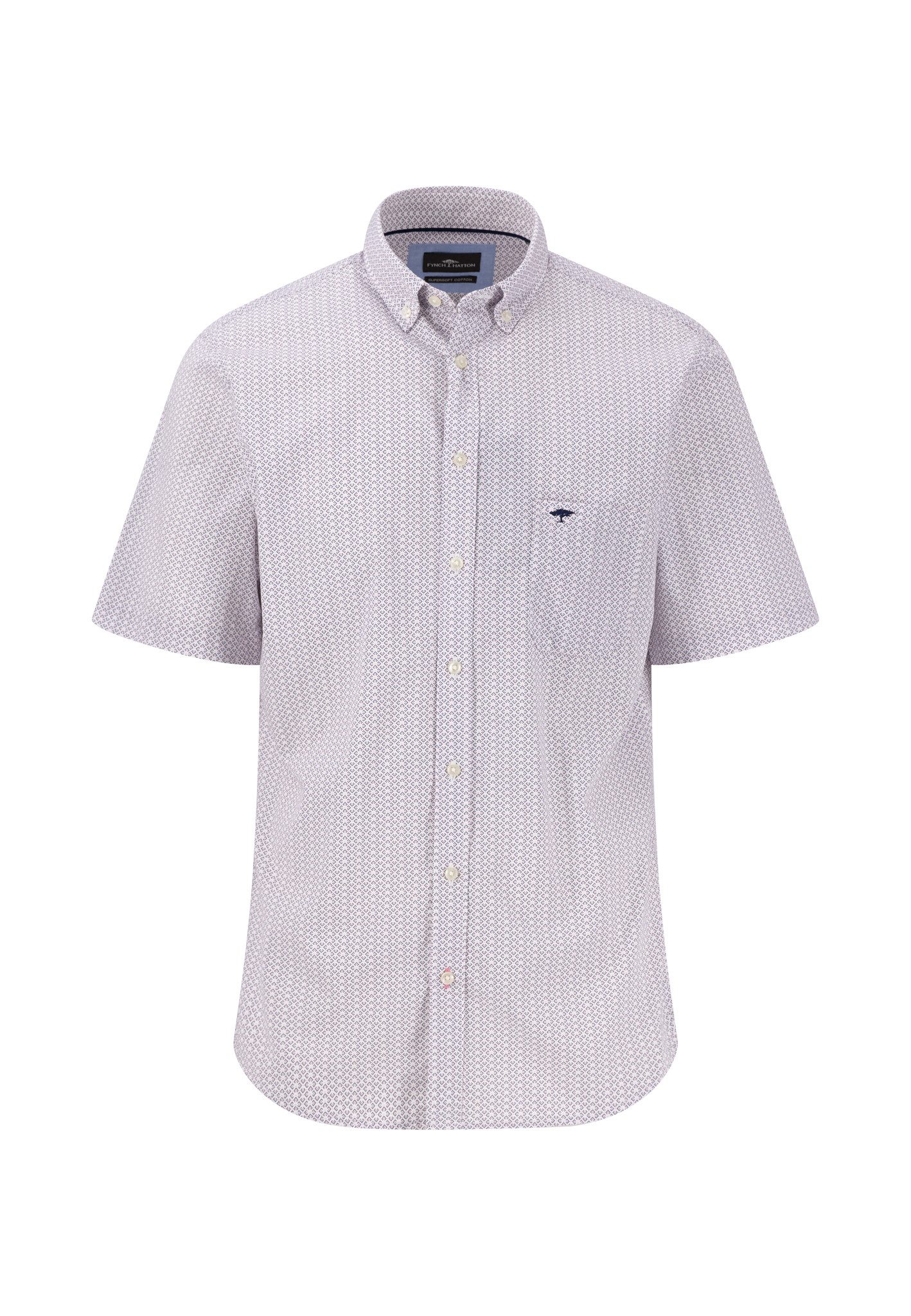 FYNCH-HATTON Kurzarmhemd mit Brusttasche und Logo-Stickerei günstig online kaufen