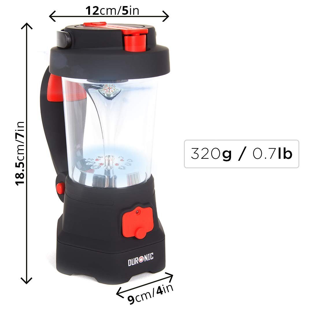 Duronic LED Taschenlampe, Hurricane Lampe, Campinglampe mit Taschenlampe, L günstig online kaufen