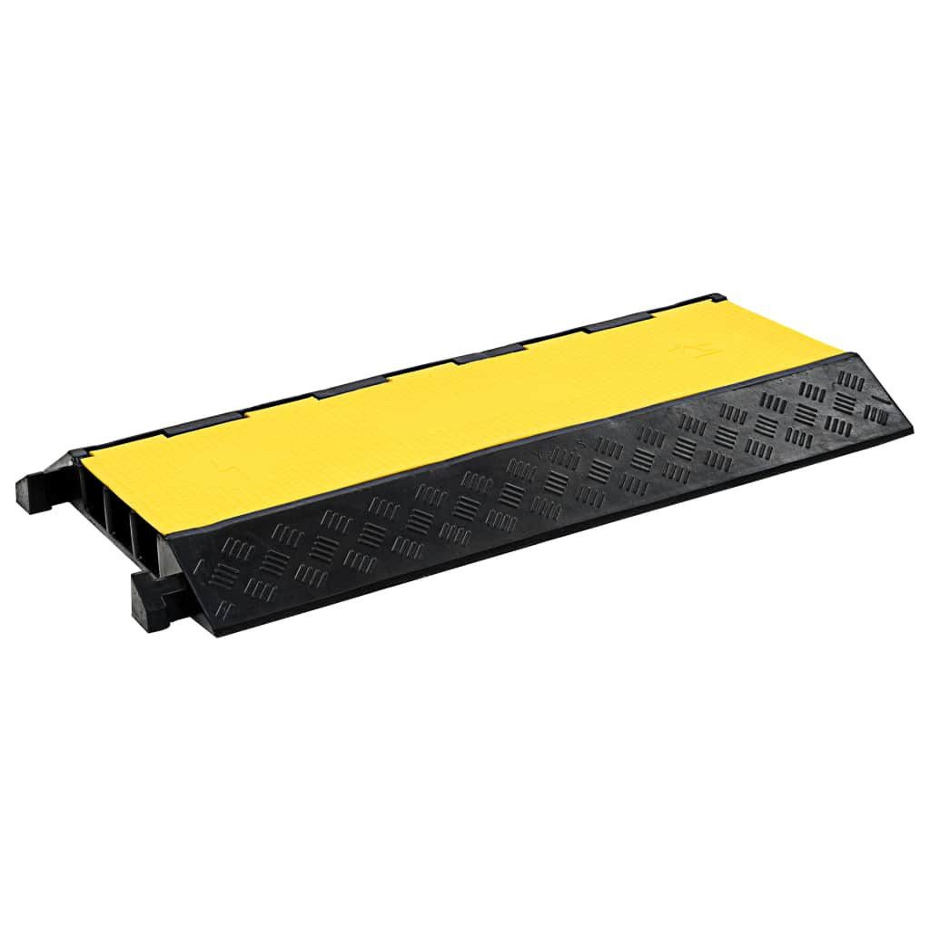 Parkschwelle Kabelbrücke Überfahrschutz 3 Kanäle Gummi 93 cm