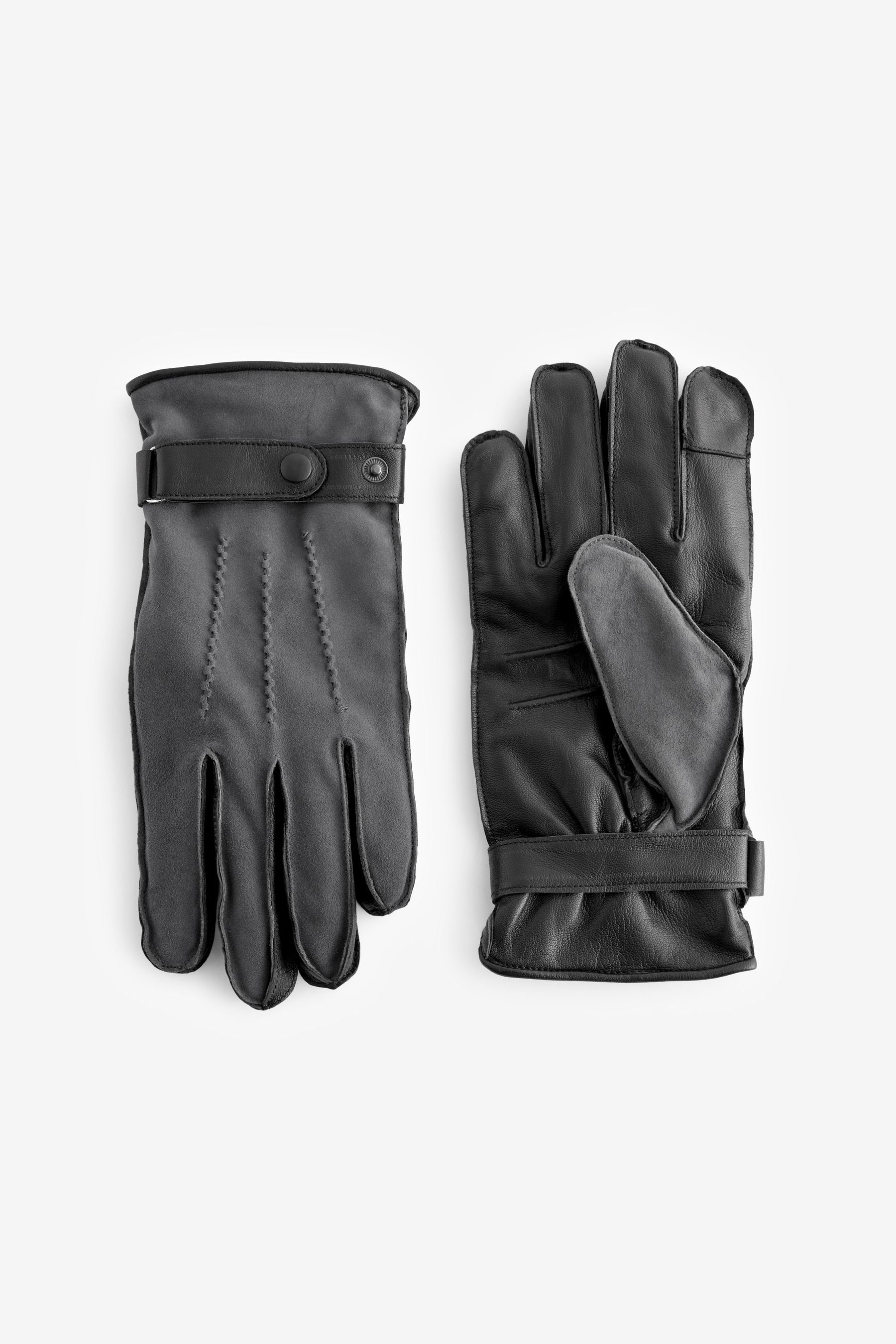 Next Lederhandschuhe Lederhandschuhe Grey Suede Mix | Handschuhe