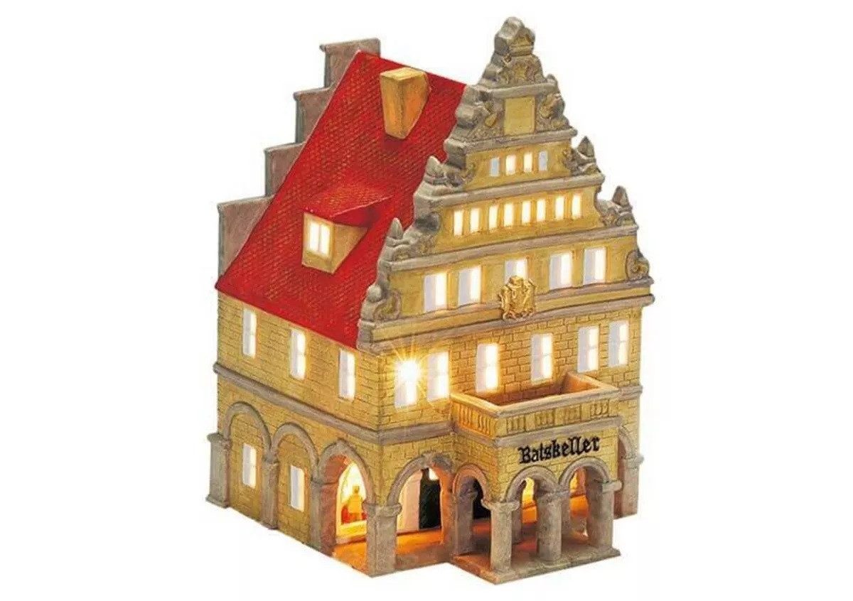 G.Wurm GmbH Dekoobjekt Lichthaus Teelicht Ratskeller aus Porzellan, B10 x T10 x H21 cm