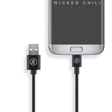 Wicked Chili MicroUSB Ladekabel für Logitech MX Master 2S (1m) Gaming-Controllerkabel, MicroUSB, USB-A (100 cm), Mit Klettband zum einfachen Wiederaufrollen, 2.5A Fast Charge, Hi-Spee