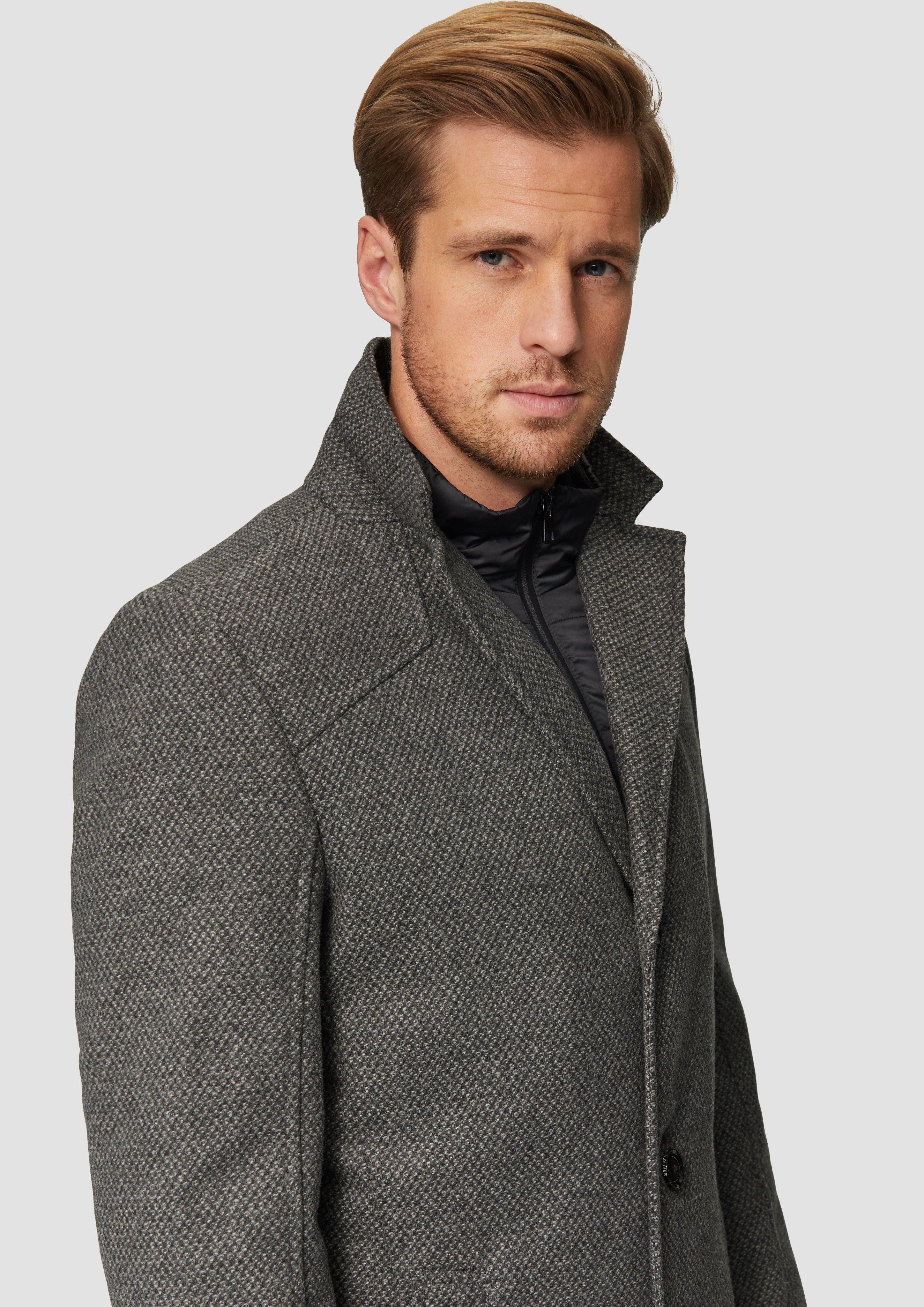 s.Oliver BLACK LABEL Langmantel Wattierter Wollmix-Mantel günstig online kaufen