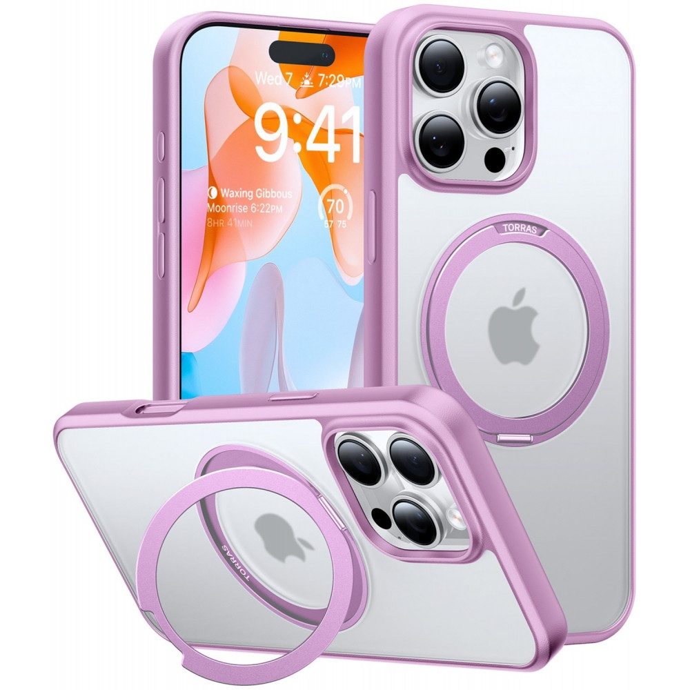 TORRAS Handyhülle Ostand Pro Case für iPhone 16 Pro - Schutzhülle - pink