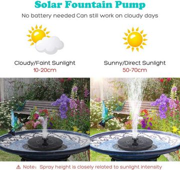 UE Stock Solarpumpe Solar Springbrunnen Teichpumpe Gartenteich mit 5 Effekte Solar, Vielseitige Wassersprüh-Effekte