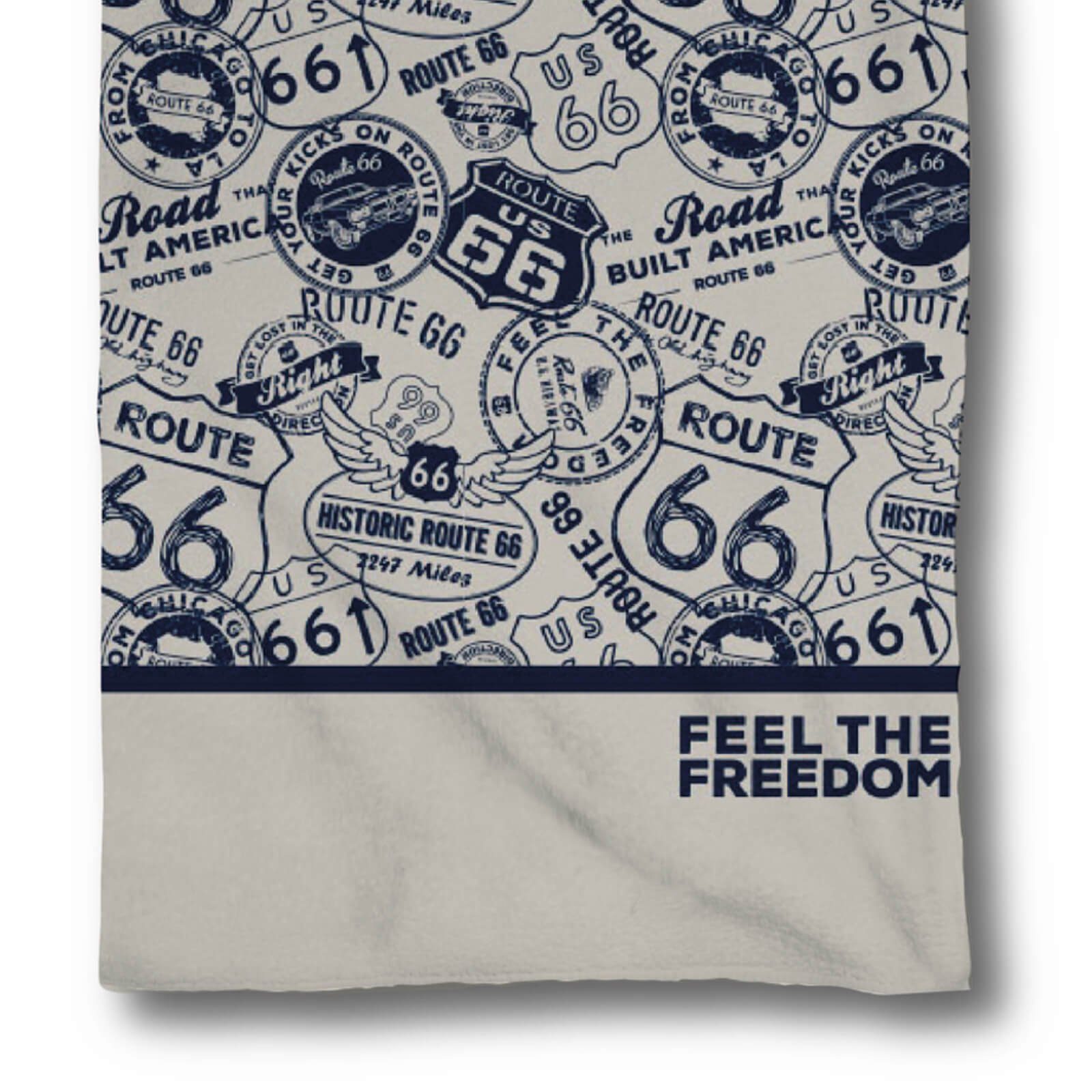 ESPiCO Strandtuch Strandlaken Route 66 Feel the Freedom, Frottee (1-St), Amerika, Schild, USA, Road