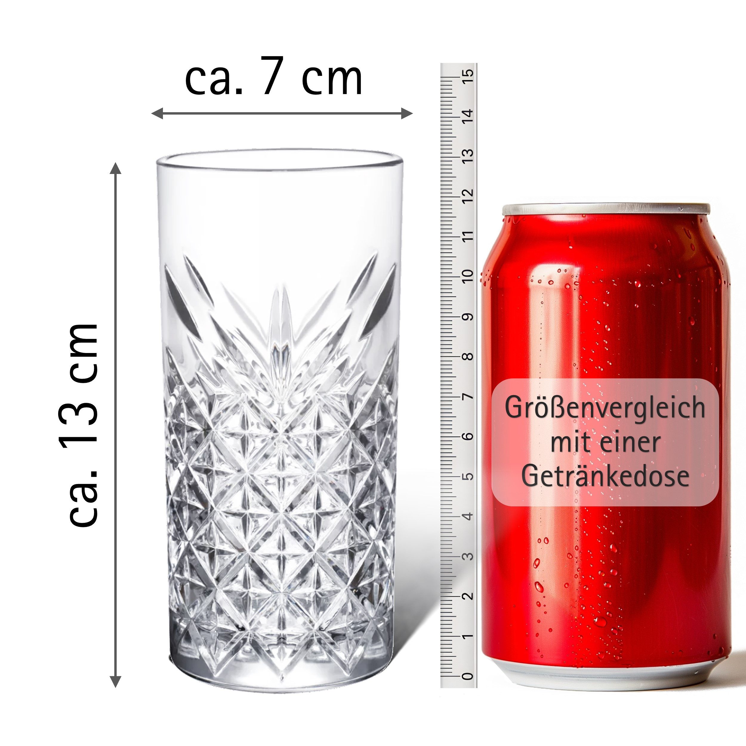 Brahmstein Gläser-Set Trinkgläser Set Wassergläser 6er Set für Cocktails Wasser, Softdrinks, 6-tlg., 6-teilig, Wassergläser-Set, 280ml