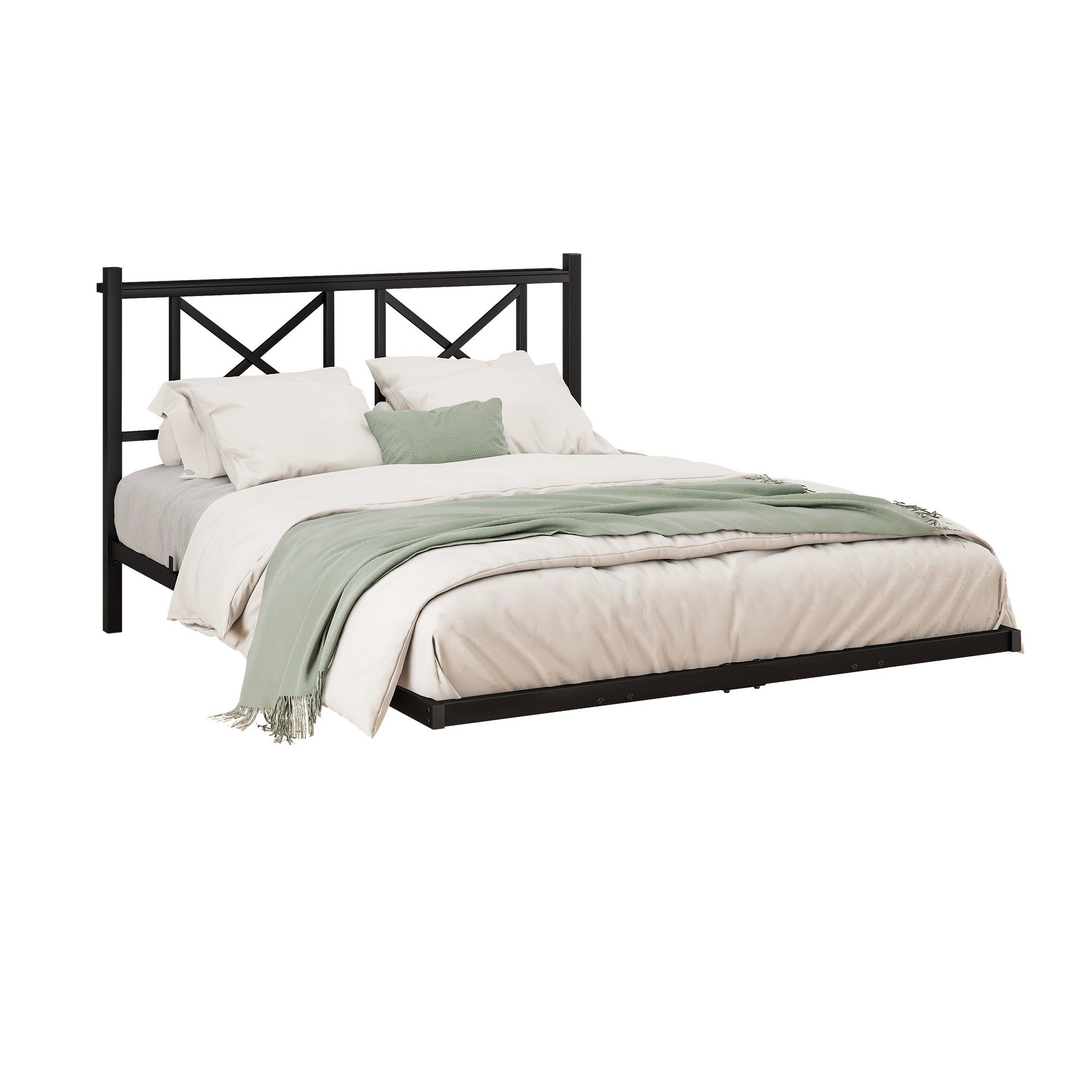 HOMERECOMMEND Metallbett Bettrahmen mit LED-Beleuchtung und Ladestation (1- günstig online kaufen