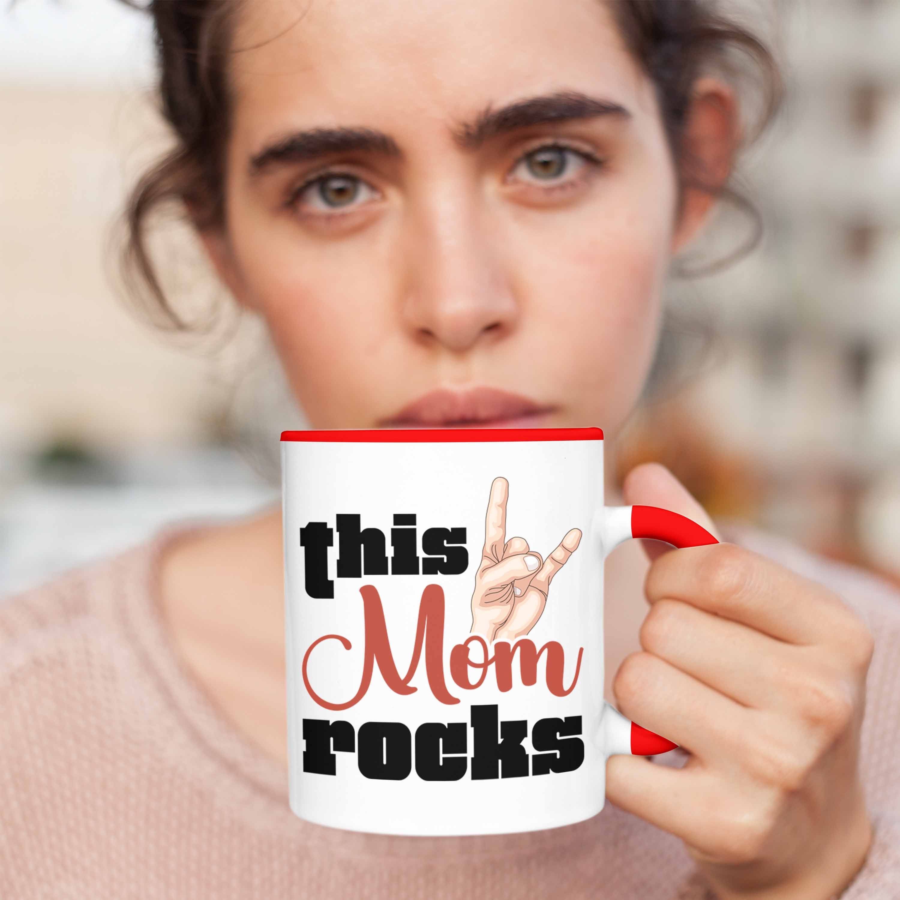 Mama Trendation Lustige Trendation This Rot Tasse Geschenkidee Tasse Mom - Roll Rockn Rocks