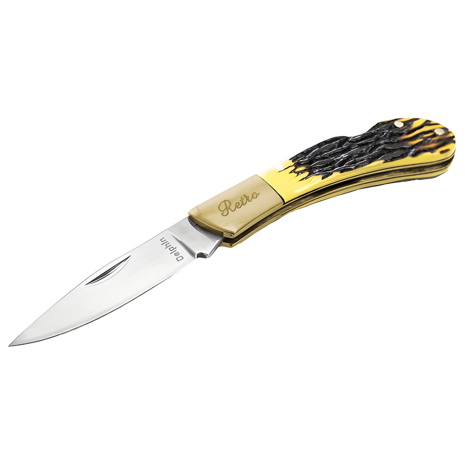 Anglermesser Delphin Klappmesser Retro Edelstahl