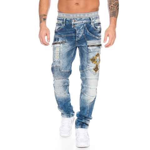 Cipo & Baxx Regular-fit-Jeans Herren Jeans mit aufwendigem Nahtdesign und edler Optik Herren Jeans mit aufwendigem Nahtdesign und edler Optik