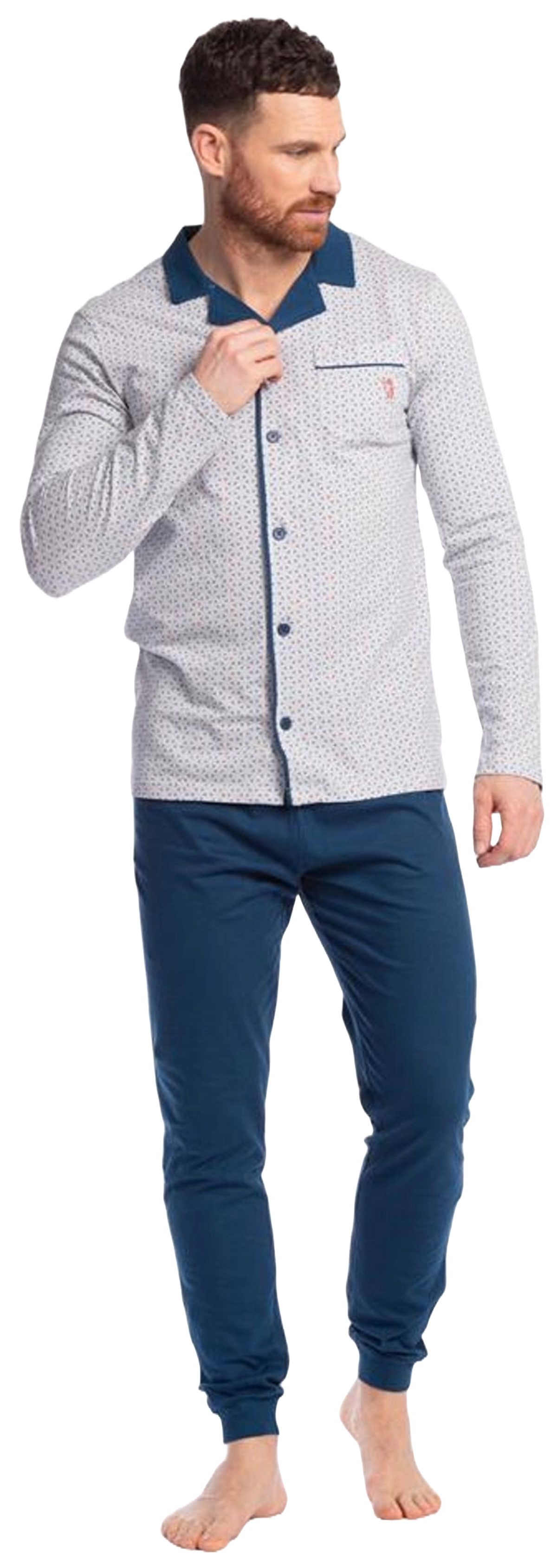 Eskimo Schlafanzug Herren Schlafanzug geknöpft (2 günstig online kaufen