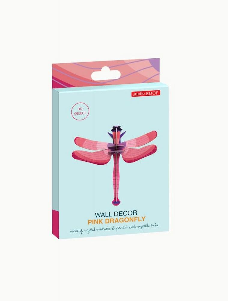 studio ROOF Wanddekoobjekt 3D Pink Dragonfly Wanddeko (1 St), Zum Zusammenstecken